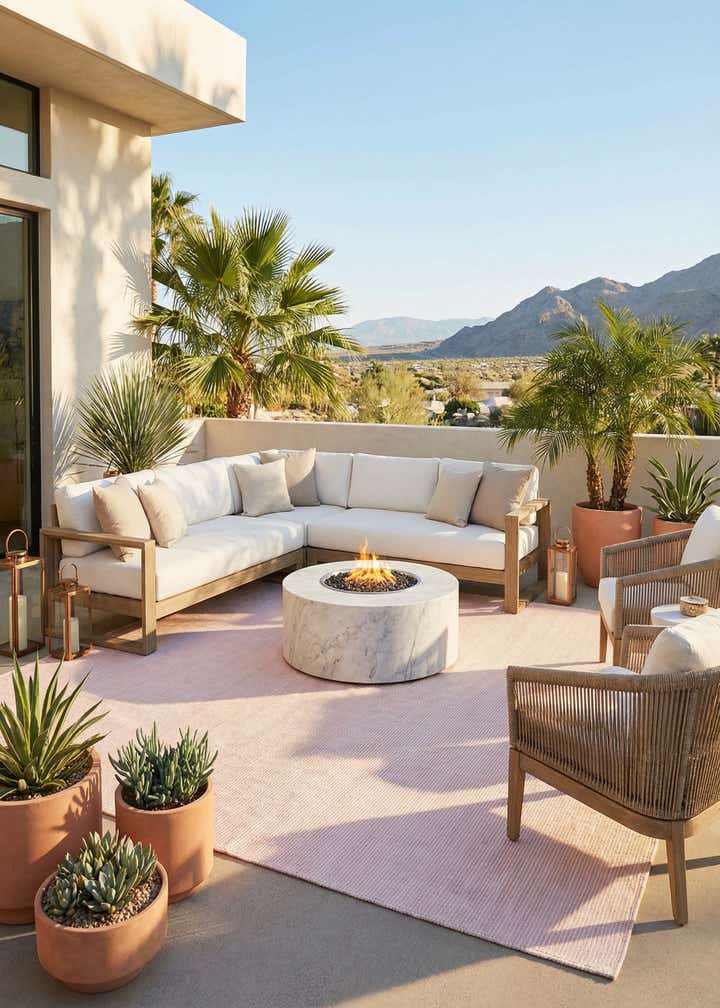 10' x 10' Easy-Clean Jill Zarin Palm Springs Indoor / Outdoor Square Rug