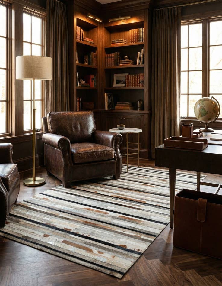 Detail image of 5' 1 x 8' 1 Cowhide - Patchwork Rug