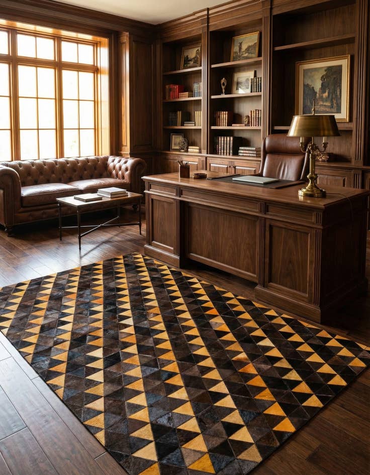 Detail image of 5' 1 x 8' Cowhide Stocks Rug