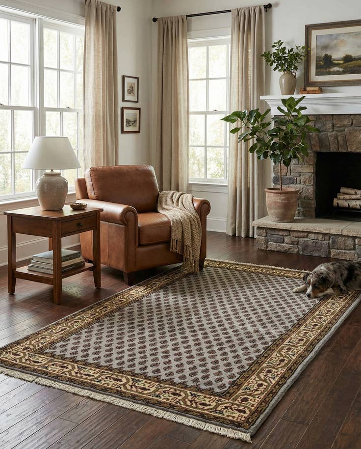 Detail image of 3' x 5' 4 Hand Knotted Mir Wool Rug