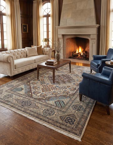 6' 11 x 11' 3 Hand Knotted Nain Rug