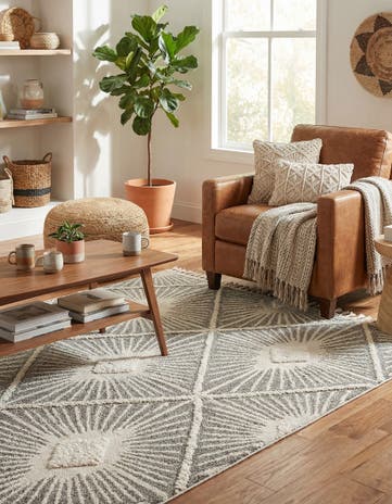 Gray Ivory Boho Rug