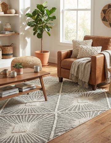 Gray Ivory Boho Rug