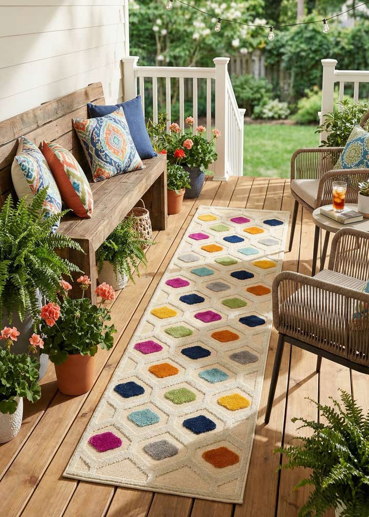 2' x 10' Easy-Clean Aruba Indoor / Outdoor Runner Rug
