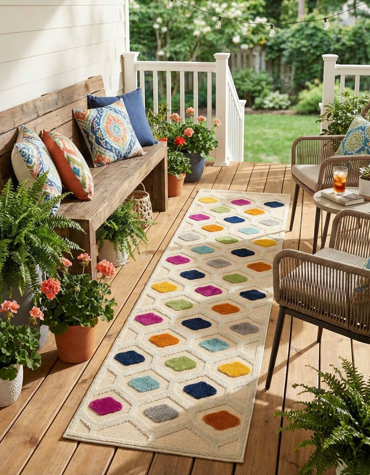 Detail image of 2' x 10' Easy-Clean Aruba Indoor / Outdoor Runner Rug