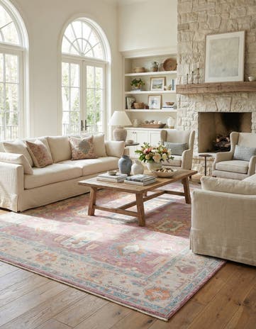 9' 1 x 12' 2 Hand Knotted Oushak Wool Rug