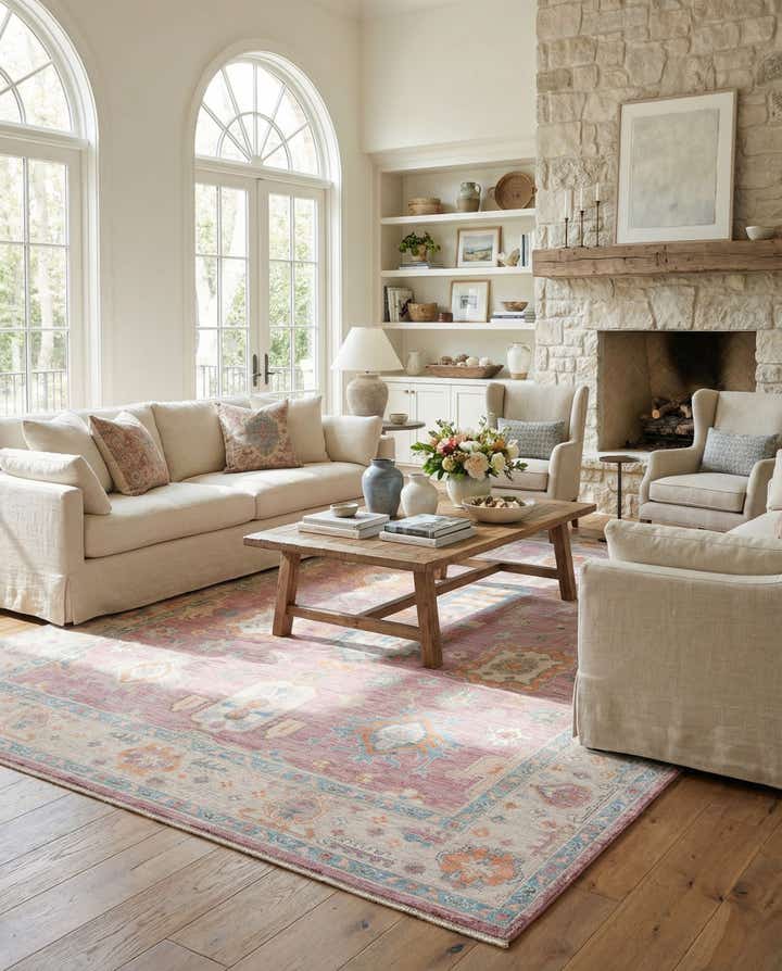 9' 1 x 12' 2 Hand Knotted Oushak Wool Rug