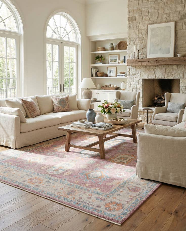 Detail image of 9' 1 x 12' 2 Hand Knotted Oushak Wool Rug