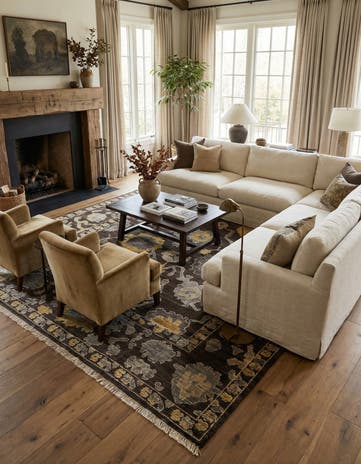 10' x 14' 5 Hand Knotted Oushak Wool Rug