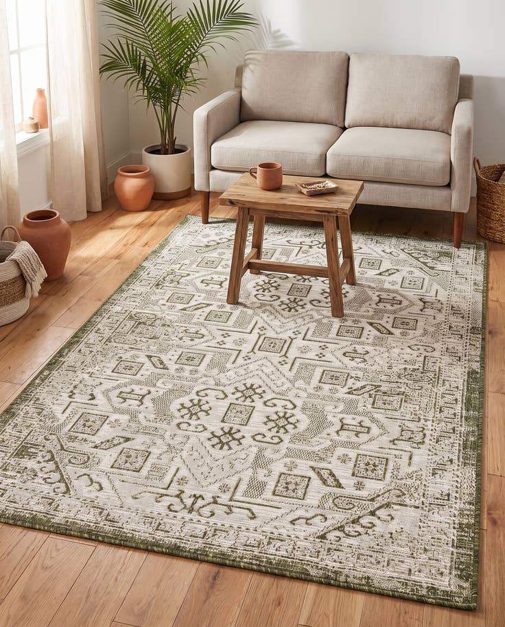 Detail image of 4' x 6' Easy-Clean Aztec Indoor / Outdoor Rug