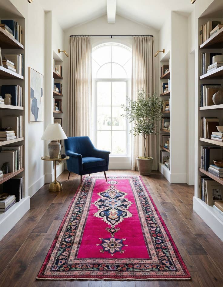 Detail image of  4' x 9' 2  Hand Knotted Hamedan Persian Wool Runner Rug