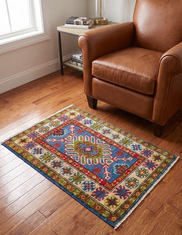 2' x 3' 1 Hand Knotted Kazak Rug