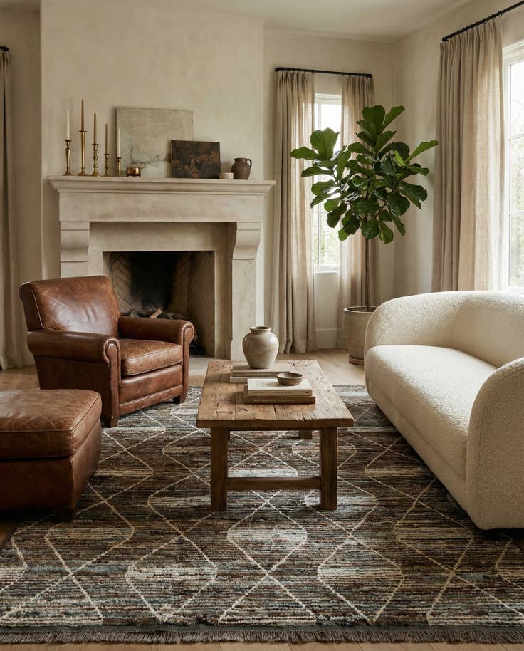 Detail image of 6' 7 x 9' 7 Hand Knotted Darya Wool Rug