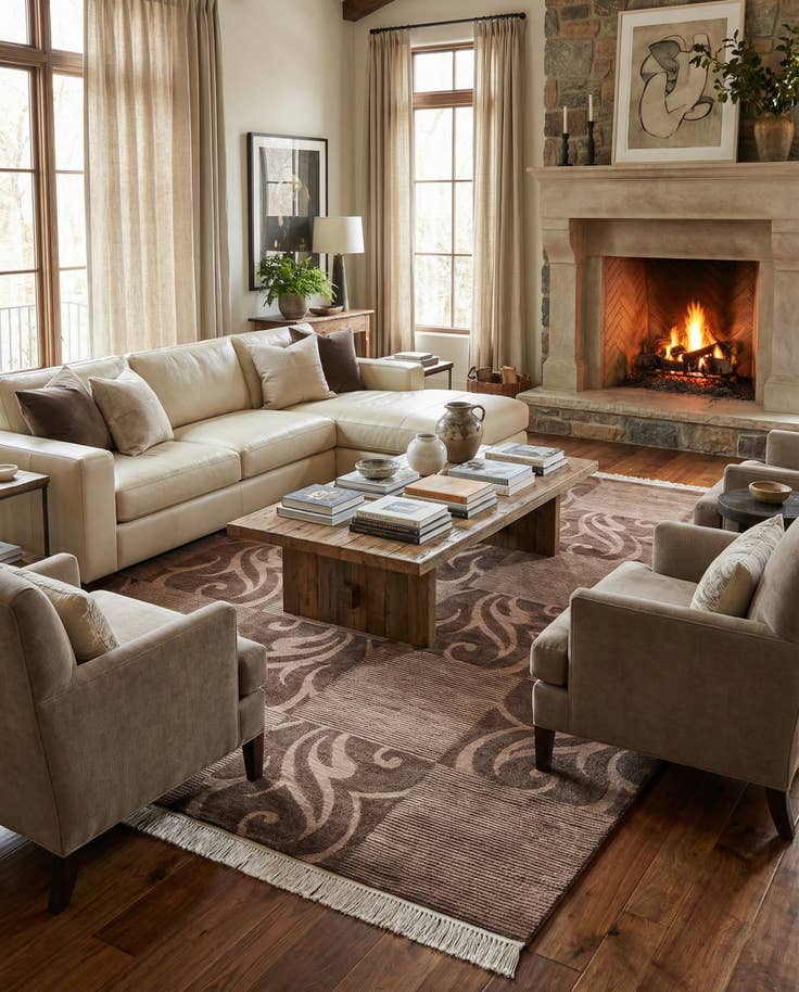 Detail image of 6' 8 x 10' Hand Knotted Darya Wool Rug