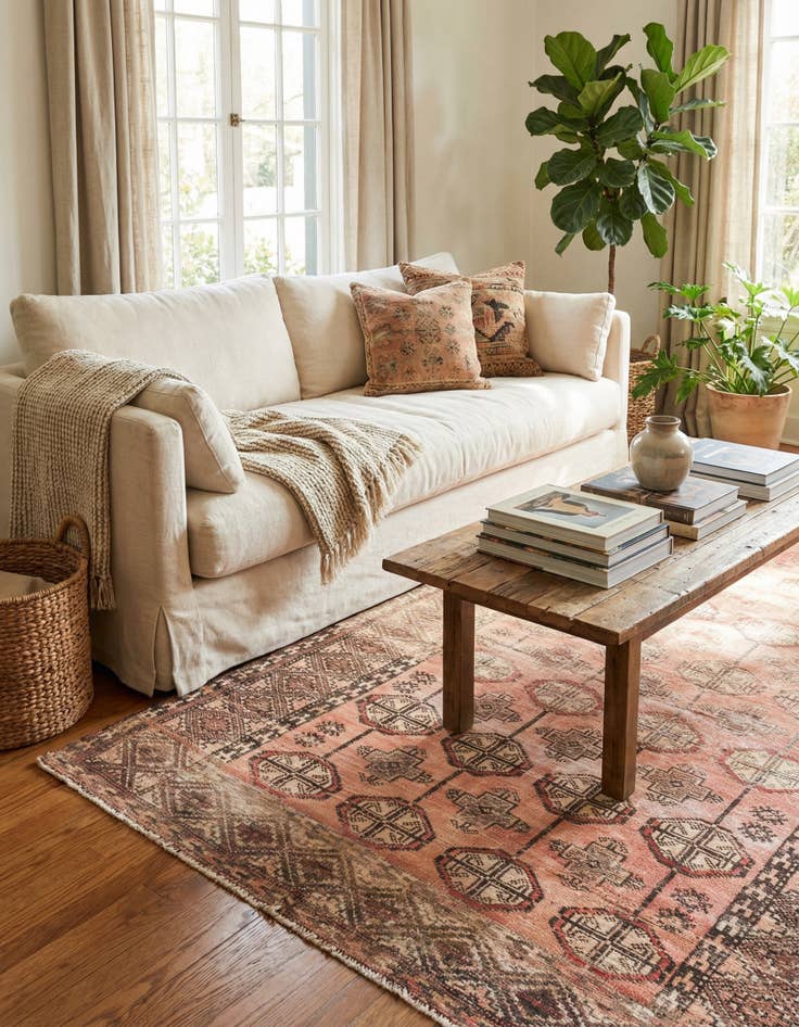 Detail image of  3' 5 x 5' 8  Hand Knotted Ultra Vintage Persian Wool Rug