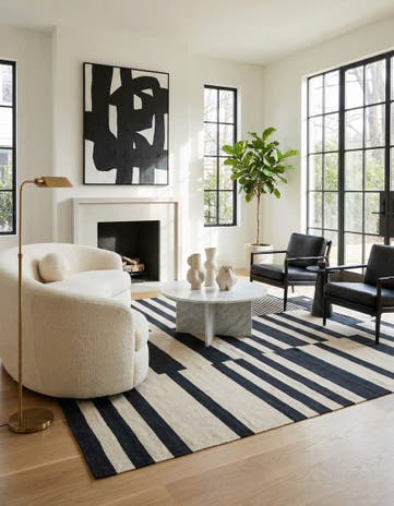 5' 9 x 7' 7 Hand Woven Kilim Modern Wool Rug