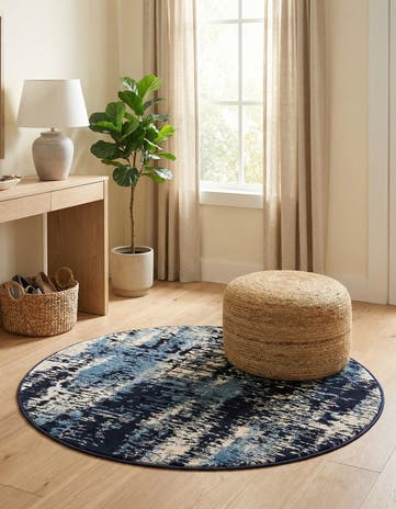 Navy Blue Laguna Round Rug
