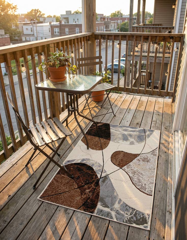 Detail image of 2' x 3' Easy-Clean Modern Indoor / Outdoor Rug