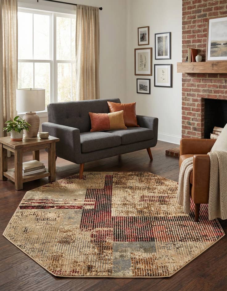 Detail image of 5' 3 x 5' 3 Saturn Octagon Rug