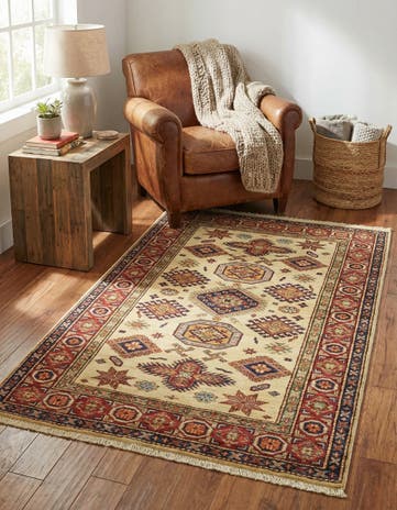 3' 5 x 5' Hand Knotted Kazak Oriental Rug