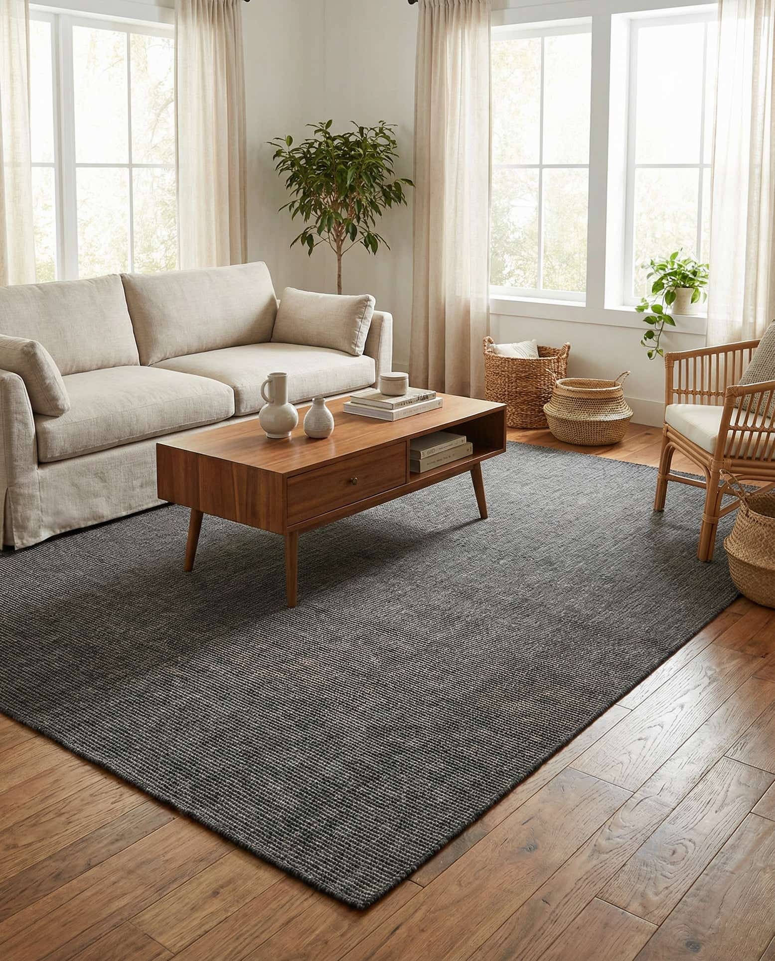 7' 10 x 10' Easy-Clean Solid Indoor / Outdoor Rug