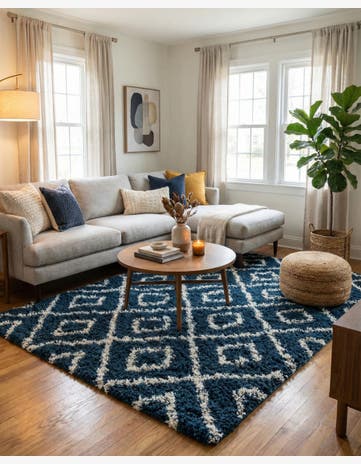 7' 10 x 7' 10 Trellis Shag Square Rug