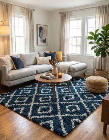 7' 10 x 7' 10 Lattice Shag Square Rug