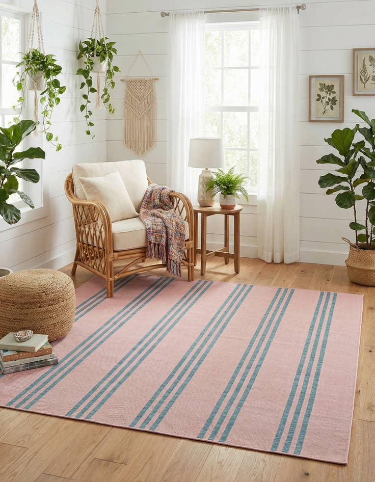 Detail image of 7' 10 x 7' 10  Washable Jill Zarin Anguilla Indoor / Outdoor Square Rug