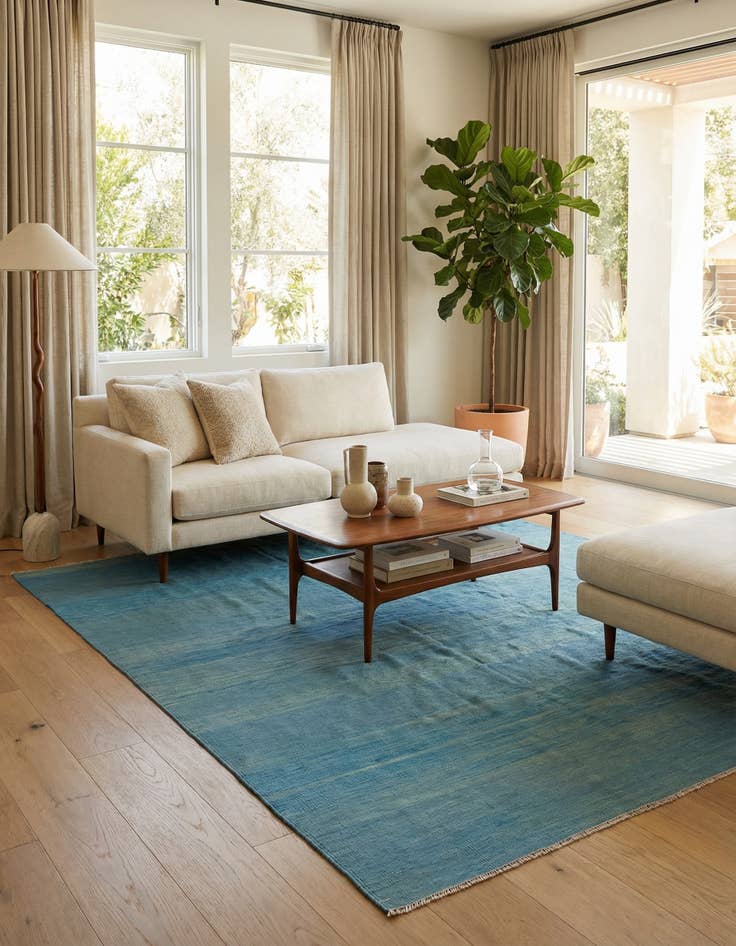 Detail image of 6' 10 x 9' 9  Hand Woven Kilim Modern Wool Rug