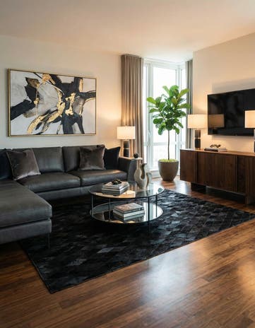 5' 1 x 8' Cowhide Stocks Rug