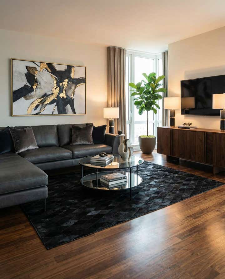 5' 1 x 8' Cowhide Stocks Rug