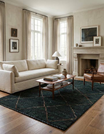 6' 4 x 9' 2 Hand Knotted Moroccan Wool Rug