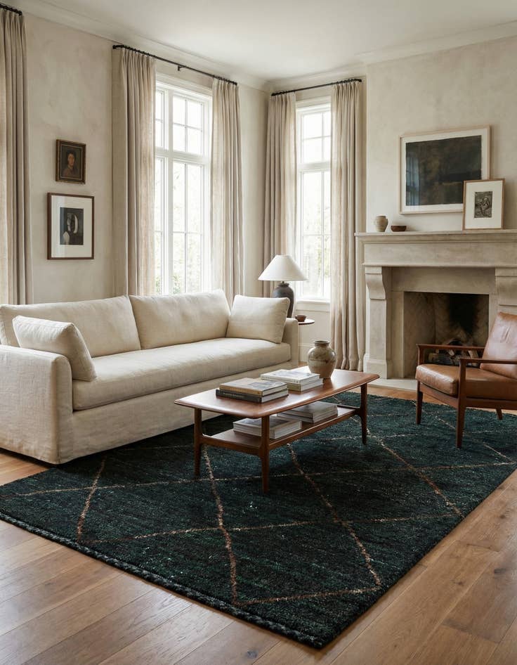 Detail image of 6' 4 x 9' 2  Hand Knotted Moroccan Wool Rug