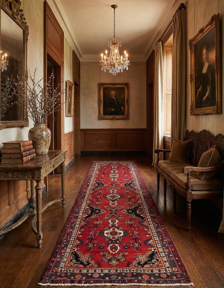 Detail image of  3' 7 x 9' 10 Ardabil Wool Runner Rug