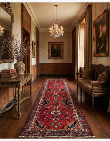 3' 7 x 9' 10 Ardabil Wool Runner Rug