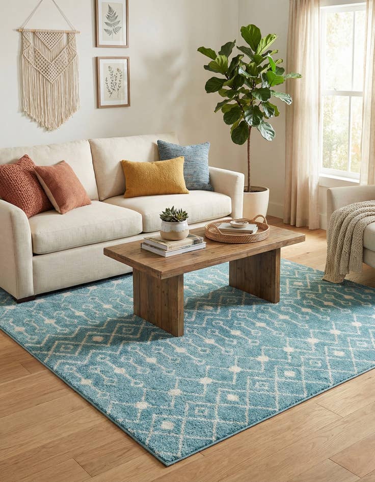 Detail image of 6' x 6' Moroccan Trellis Square Rug