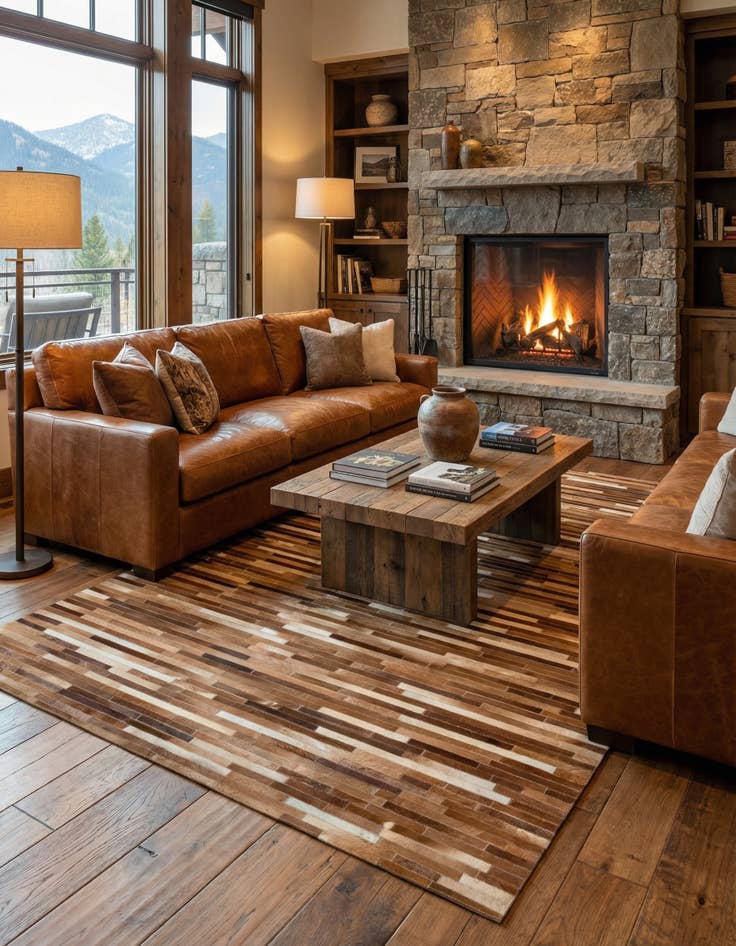 Detail image of  5' x 7' 11 Cowhide - Patchwork Rug