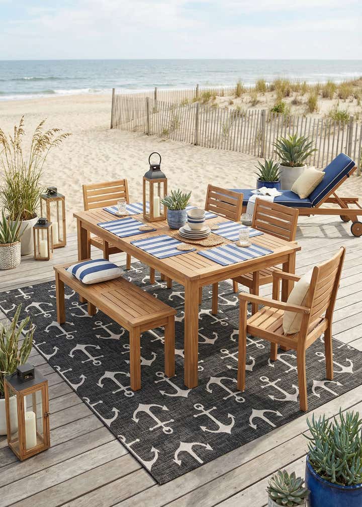 9' x 12' Easy-Clean Coastal Indoor / Outdoor Rug