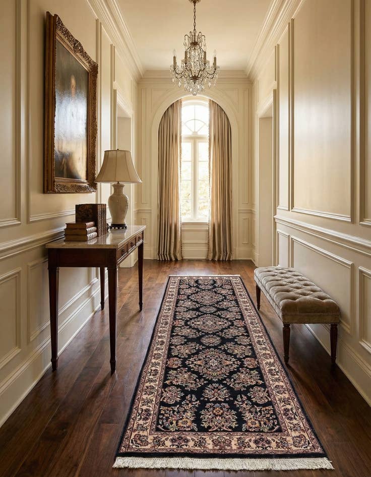 Detail image of 3' x 9' 7  Hand Knotted Sarough Wool Runner Rug