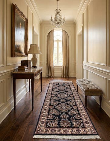 3' x 9' 7 Hand Knotted Sarough Wool Runner Rug