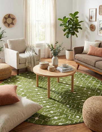 7' 10 x 7' 10 Moroccan Trellis Round Rug