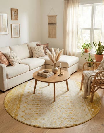 7' 10 x 7' 10 Moroccan Trellis Round Rug
