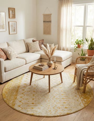 7' 10 x 7' 10 Moroccan Trellis Round Rug