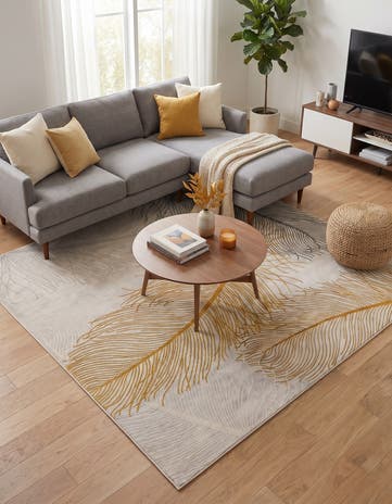 Yellow Gray Finsbury Square Rug