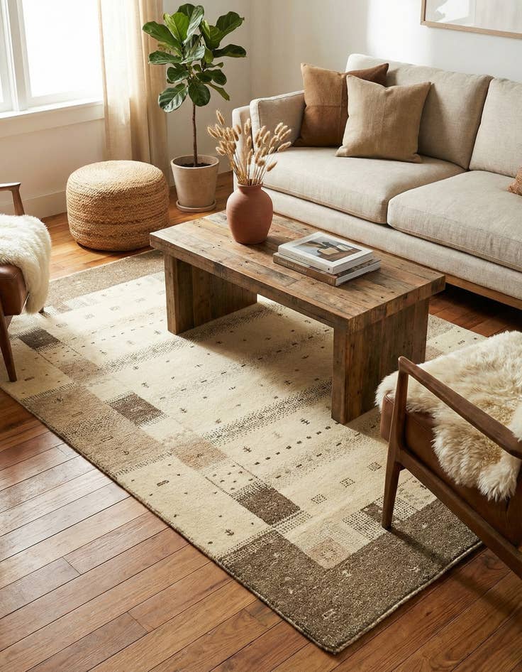 Detail image of 4' x 6'  Hand Knotted Kashkuli Gabbeh Wool Rug