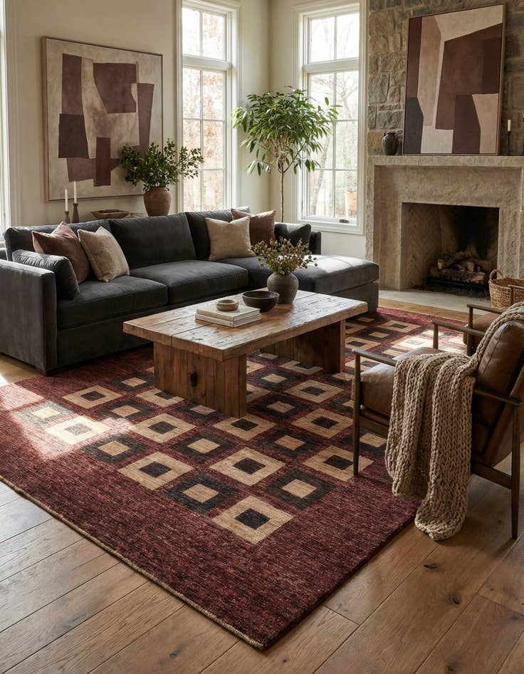 Detail image of  6' 9 x 9' 10  Hand Knotted Modern Ziegler Oriental Rug