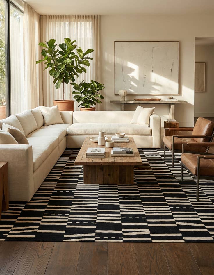 Detail image of 8' 4 x 9' 8  Hand Woven Kilim Modern Wool Rug