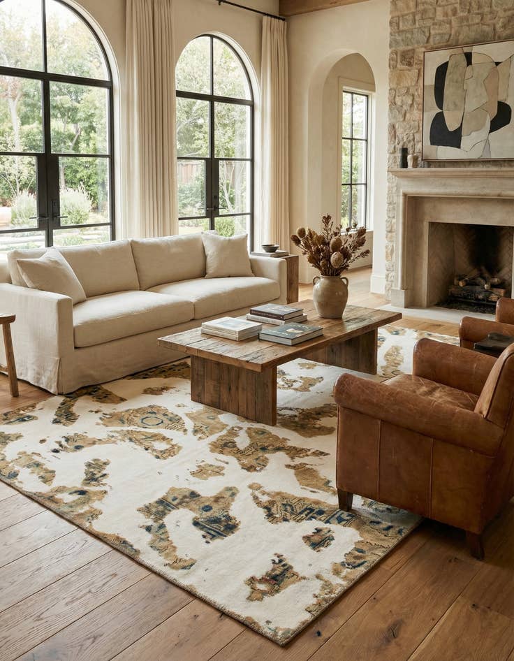 Detail image of  5' 10 x 9' 3  Hand Knotted Ultra Vintage Persian Wool Rug