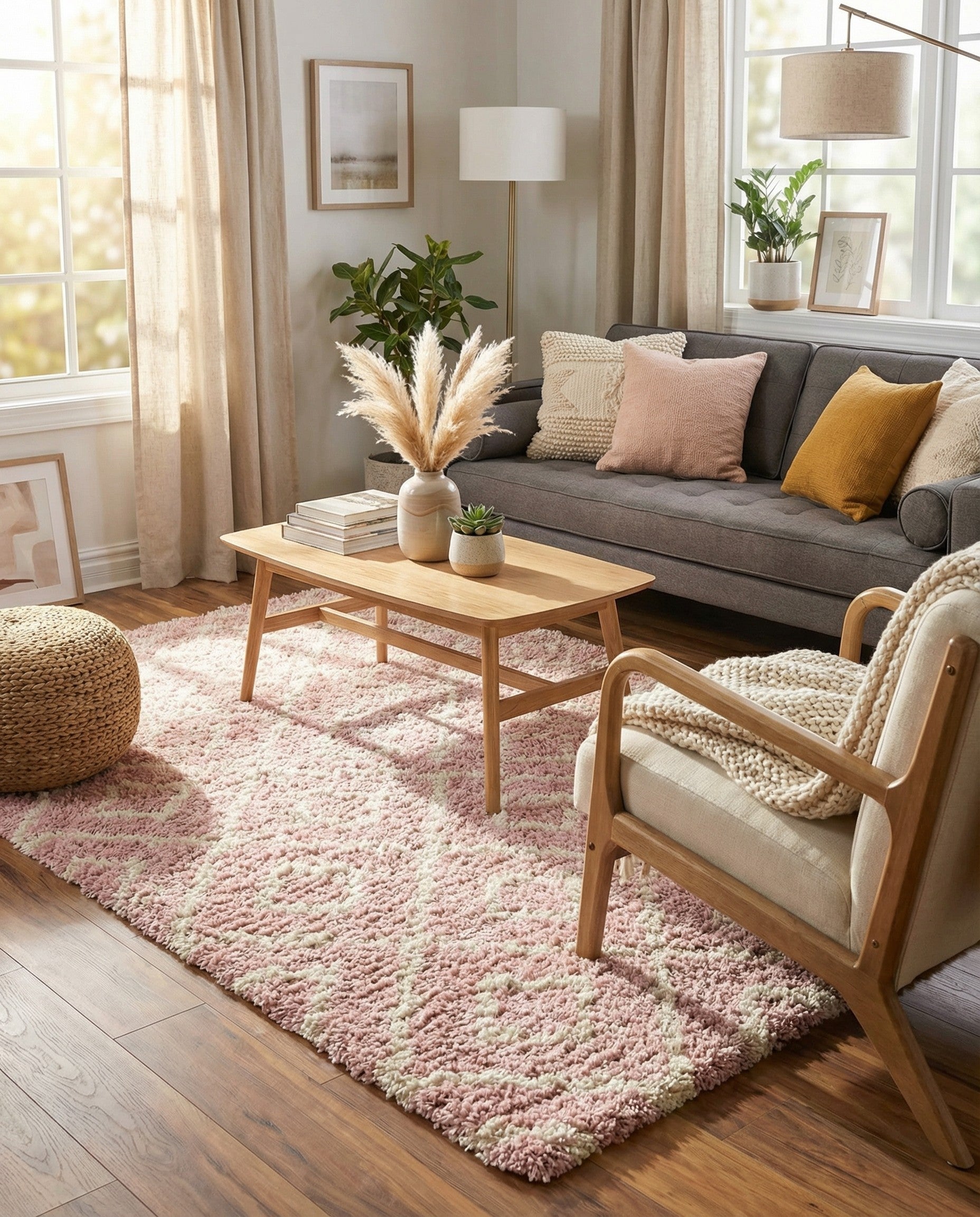  6' x 9' Lattice Shag Rug