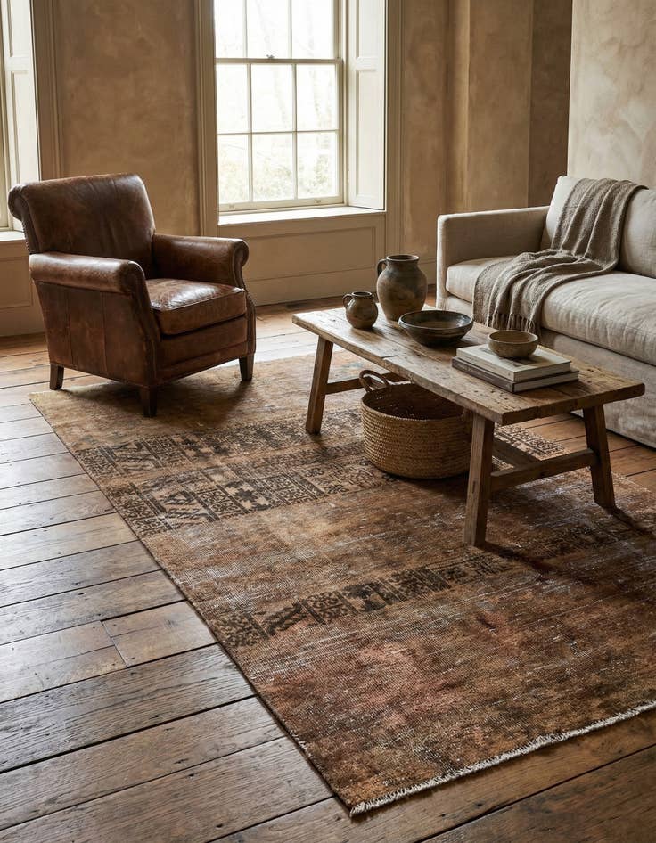 Detail image of 3' 3 x 6' 2  Hand Knotted Ultra Vintage Persian Wool Rug